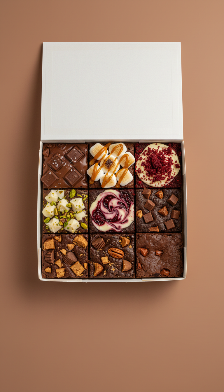 Gourmet brownie gift box assorted flavors